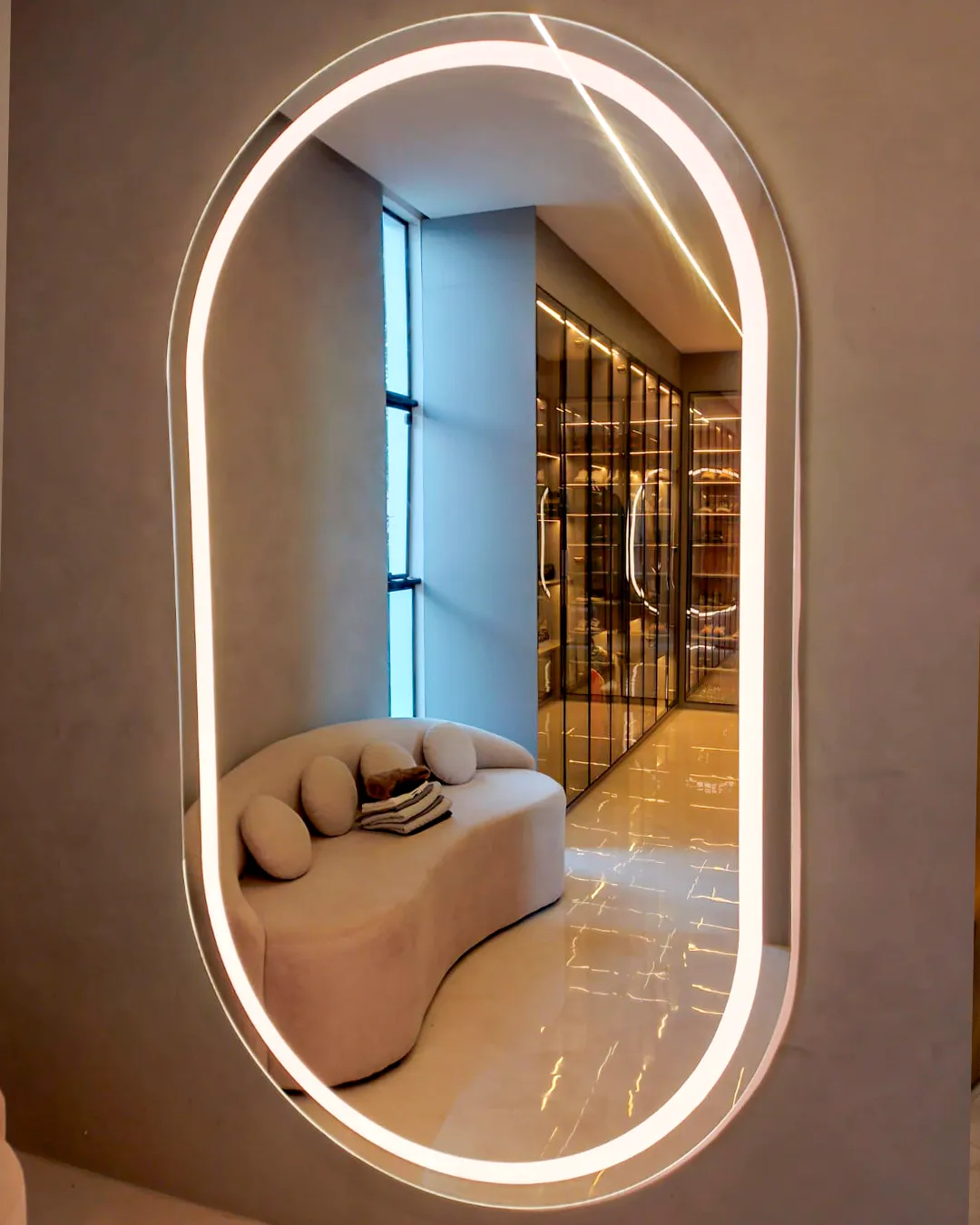 Espelho com LED oval